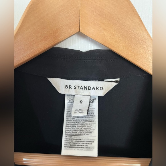 BANANA REPUBLIC BR Standard Black Button Front Performance Blazer Jacket Sz 8 - Picture 4 of 11